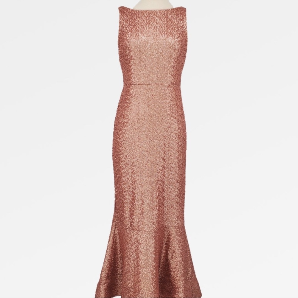 Gianni Bini rose gold sequined mermaid gown.  New without tags Size 6